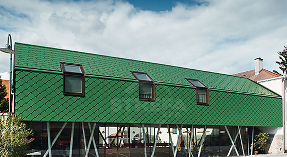 PREFA fasádní šablona 29 x 29 - stucco - Mechově zelená P.10