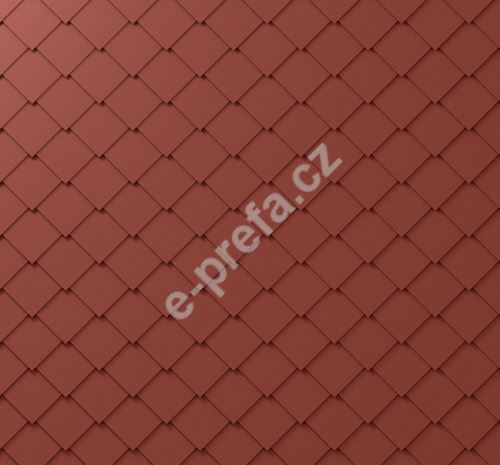 PREFA fasádní šablona malá 20x20, povrch stucco, Tmavě červená P.10