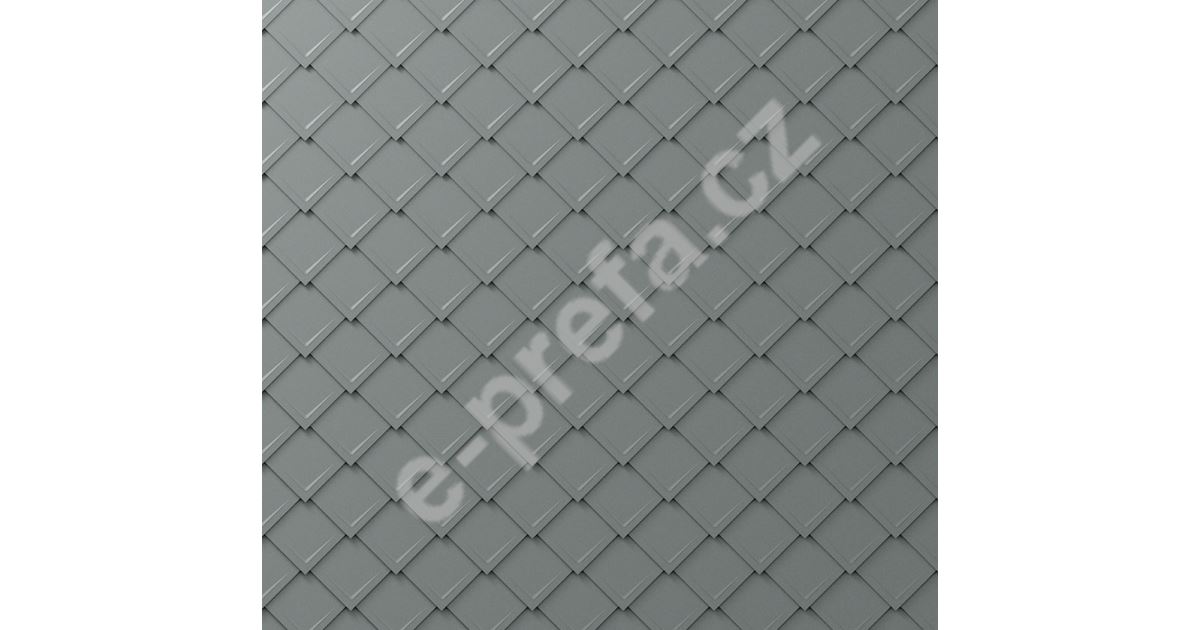 PREFA falcovaná šablona 29x29, povrch stucco, Světle šedá P.10 PREFA falcovaná šablona 29 x 29 - stucco - Světle šedá P.10