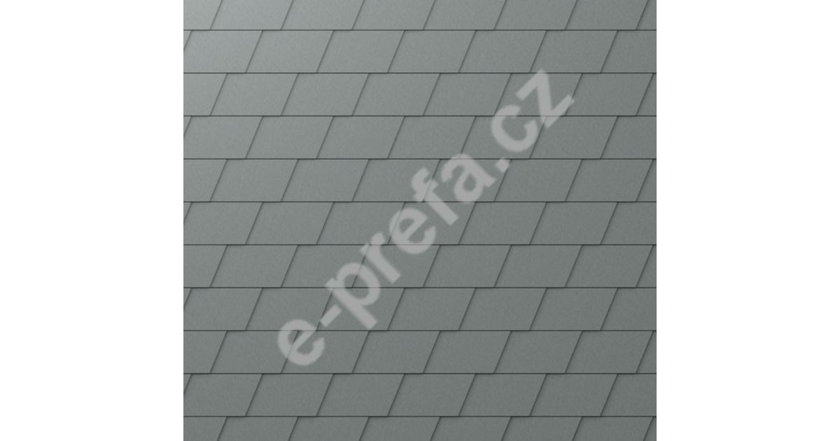 PREFA falcovaný šindel DS.19, povrch stucco, Světle šedá P.10 PREFA falcovaná šindel DS.19 - stucco - Světle šedá P.10