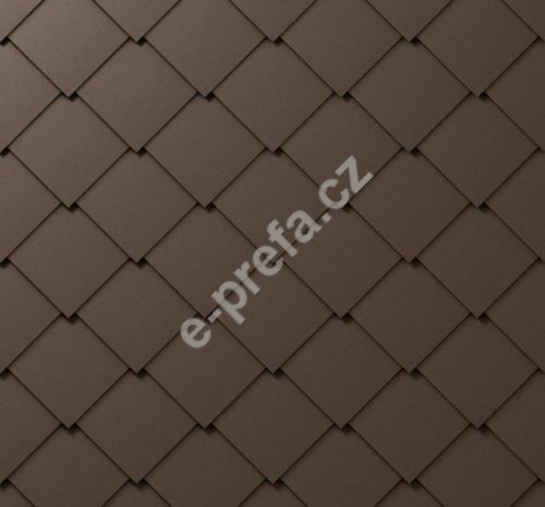 PREFA fasádní šablona 44x44, povrch stucco, Vojenská hnědá - khaki P.10