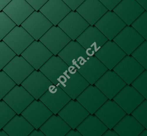 PREFA fasádní šablona 44x44, povrch stucco, Mechově zelená P.10