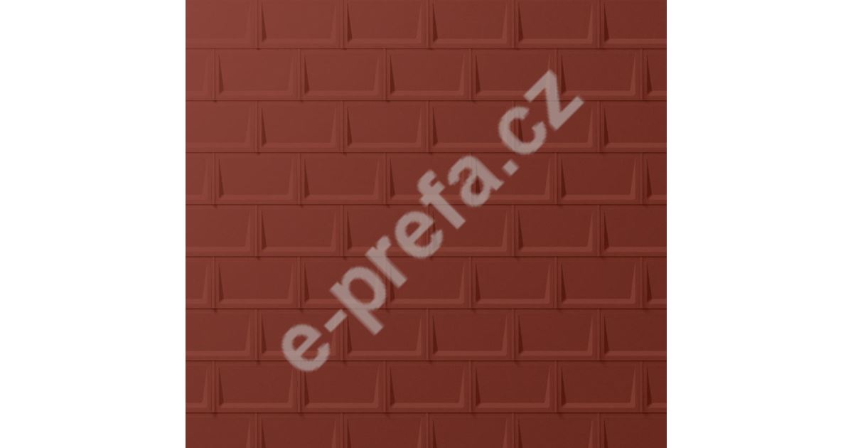 PREFA střešní panel r.16, 700 x 420 mm stucco, Tmavě červená P.10 PREFA střešní panel R.16 700 x 420 mm - stucco - Tmavě červená P.10