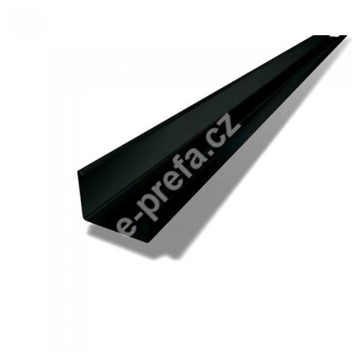 PREFA žlab, okap hranatý hliníkový, šířka 150 mm, délka 3M, Černá P10 RAL 9005