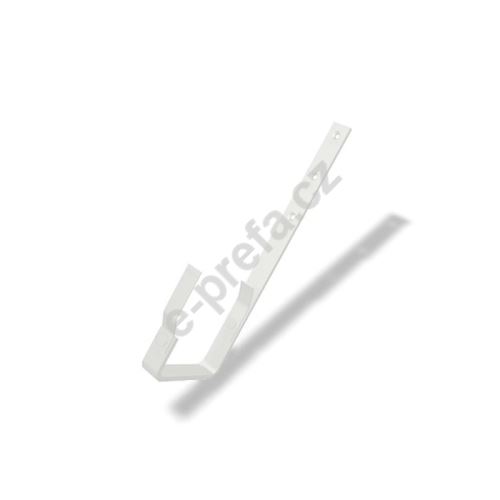 PREFA hliníkový hák žlabu hranatý rovný, šířka 150 mm, Prefa bílá P10 RAL 9002