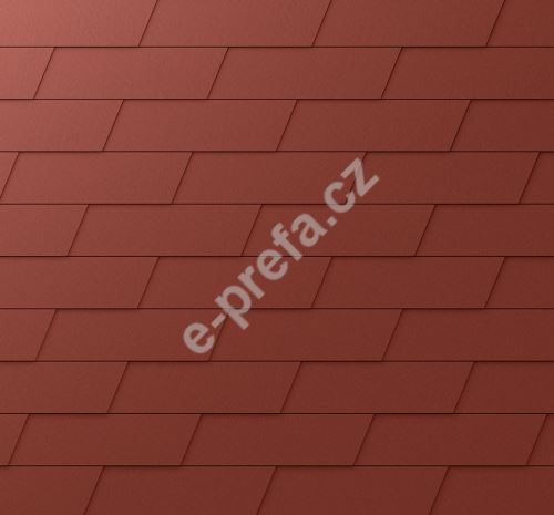 PREFA fasádní šindel xl, povrch stucco, Tmavě červená P.10