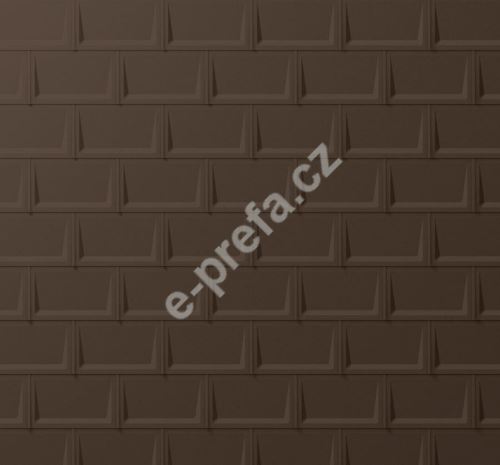 PREFA střešní panel r.16, 700 x 420 mm stucco, Vojenská hnědá - khaki P.10