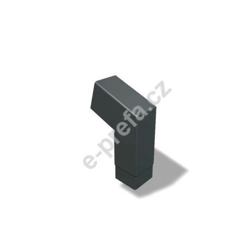 PREFA koleno hranaté hliníkové 72° krátké 100 x 100 mm, Tmavě šedá P10 RAL 7043