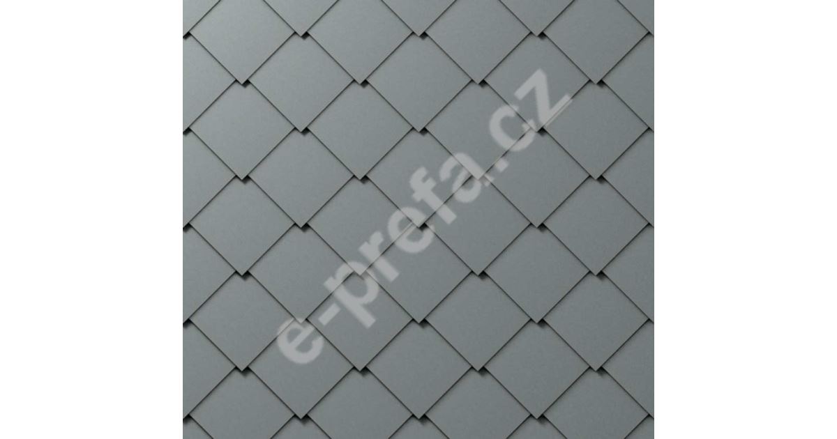 PREFA falcovaná šablona, 44 x 44 mm stucco, Světle šedá P.10 PREFA falcovaná šablona 44 x 44 mm - stucco - Světle šedá P.10