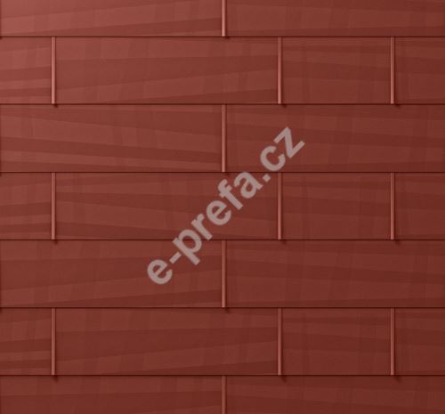 PREFA střešní panel fx.12, 1400 x 420 mm velký hladký, Tmavě červená P.10
