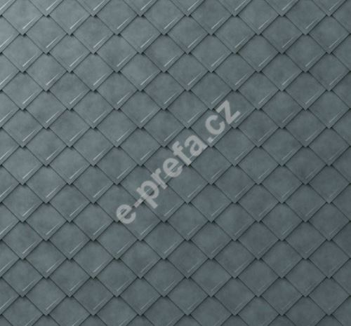 PREFA falcovaná šablona 29x29, povrch stucco, Břidlicová P.10
