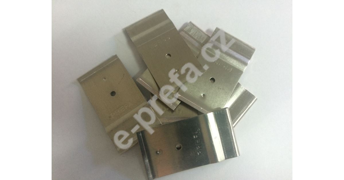 PREFA patentované příponky pro tašky,šindele a DS.19, Přírodní hliník