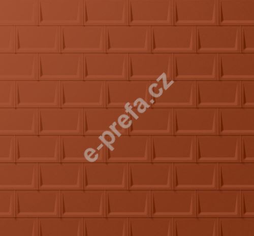 PREFA střešní panel r.16, 700 x 420 mm stucco, Cihlově červená P.10