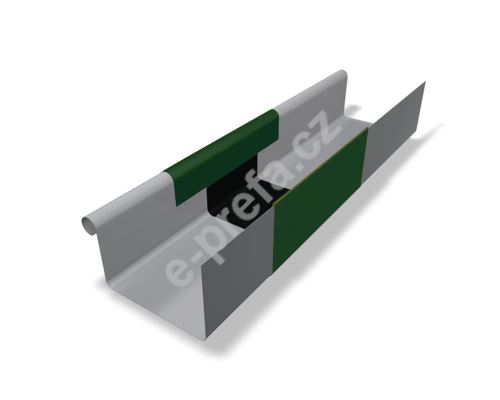 PREFA - kryt gumy hranatý,  šířka 120 mm, Mechově zelená RAL 6005