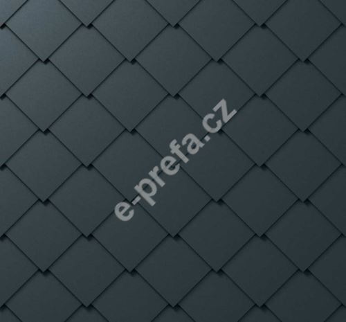 PREFA falcovaná/fasádní šablona, 44 x 44 mm stucco, Tmavě šedá P10 / balení 8 m2