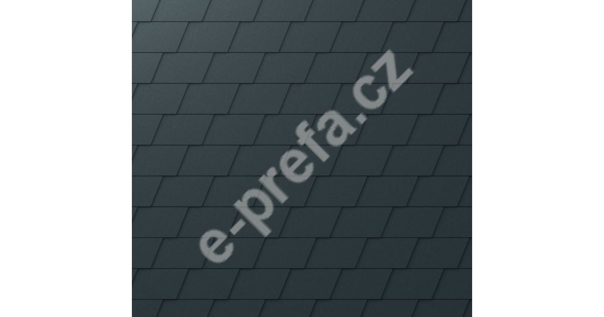 PREFA falcovaný šindel DS.19, povrch stucco, Tmavě šedá P10 / balení 5 m2 Falcovaný šindel DS.19, povrch stucco, Tmavě šedá P10
