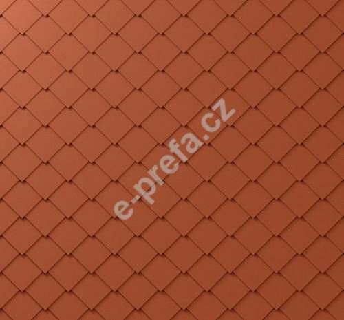 PREFA fasádní šablona 29x29, povrch stucco, Cihlově červená P.10