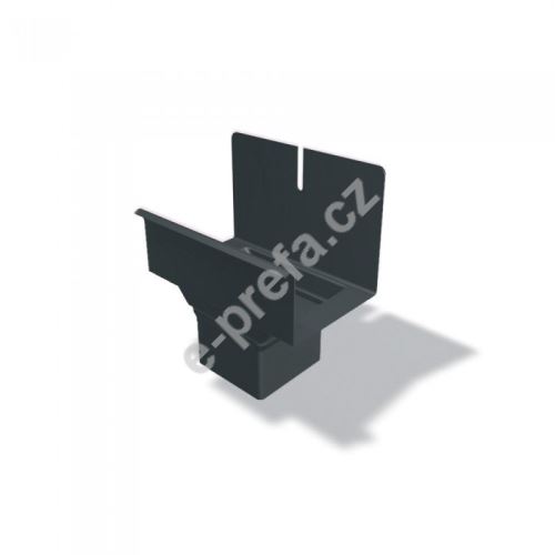 PREFA kotlík hranatý hliníkový, šířka 120/80x80 mm pro hranatý svod, Antracit P10 RAL 7016