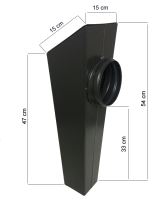 PREFA fasádní hranatý kotlík se zaústěním 100x100mm, Černá