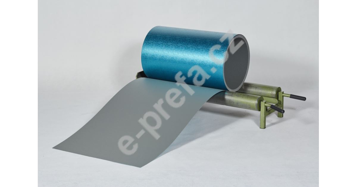 PREFA hliníkový plech Prefalz 0,70 x 650 mm Světle šedá P.10 stucco Přepočet běžný metr na kila Přepočet metr čtverečný na kila