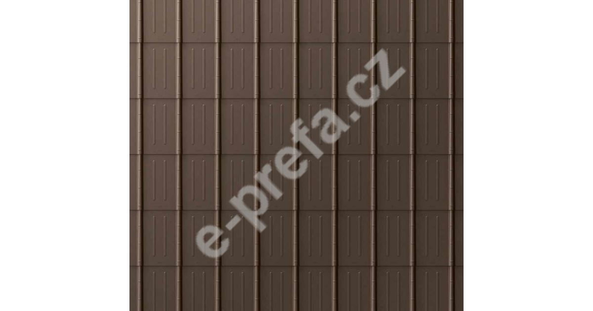 PREFA falcovaná taška, povrch stucco, Vojenská hnědá - khaki P.10 PREFA falcovaná taška - stucco - Tmavě hnědá P.10