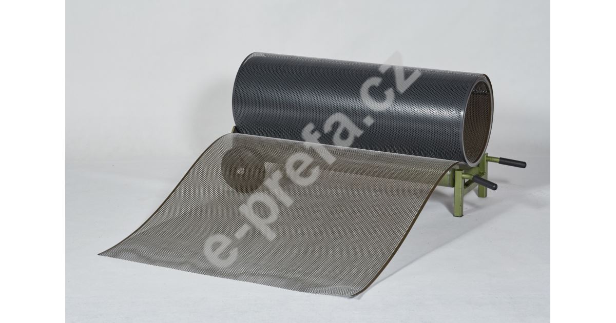 PREFA děrovaný hliníkový plech ve svitku 0,70 x 1000 mm, Antracit/Vojenská hnědá - khaki Přepočet běžný metr na kila Přepočet metr čtverečný na kila