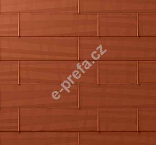 PREFA fasádní panel fx.12 malý, povrch hladký, Cihlově červená P.10