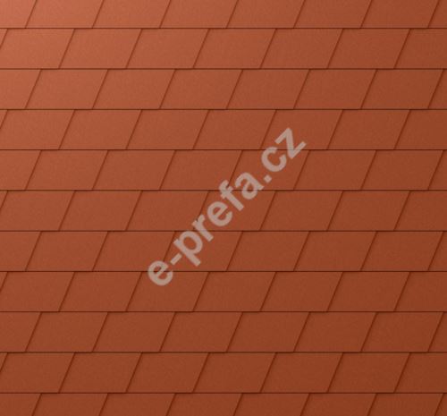 PREFA fasádní šindel, povrch stucco, Cihlově červená P.10