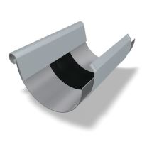 PREFA - žlabová dilatace s návalkou a krytem gumy, Ø 100 mm, Stříbrná metalíza RAL 9006